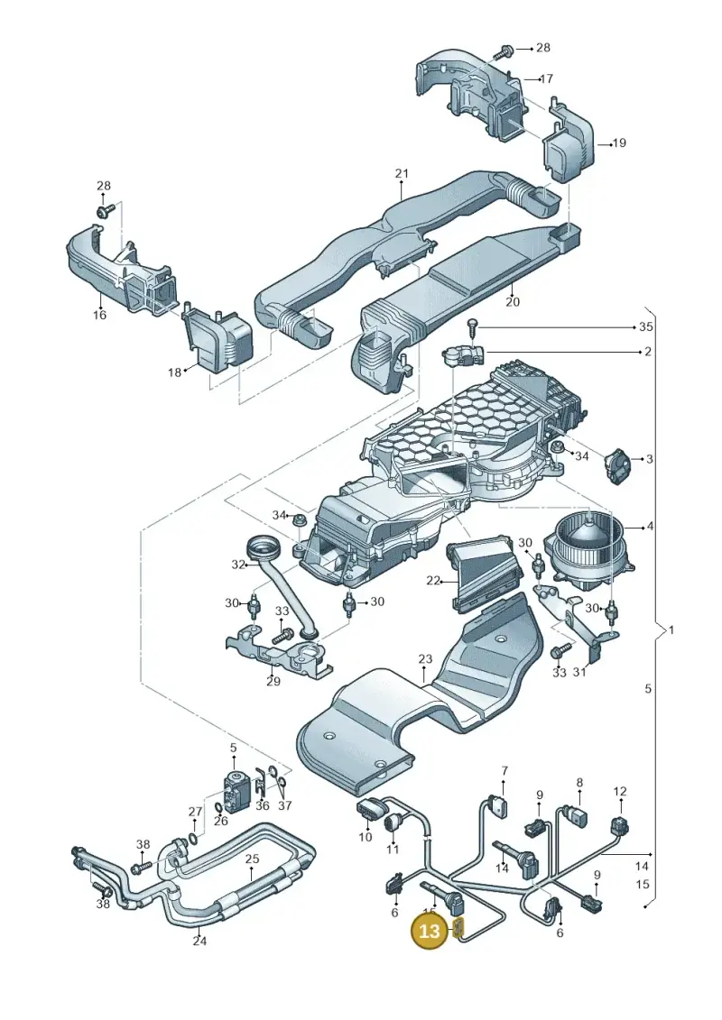 3B0973115A — Audi A8 (2013-2018) diagram 696820400, position 13