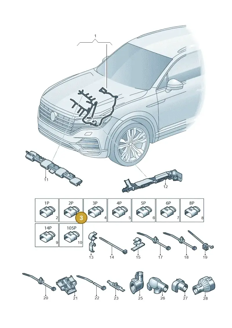 3B0973722A — Volkswagen Touareg (2017-2023) diagram 439971012, position 3