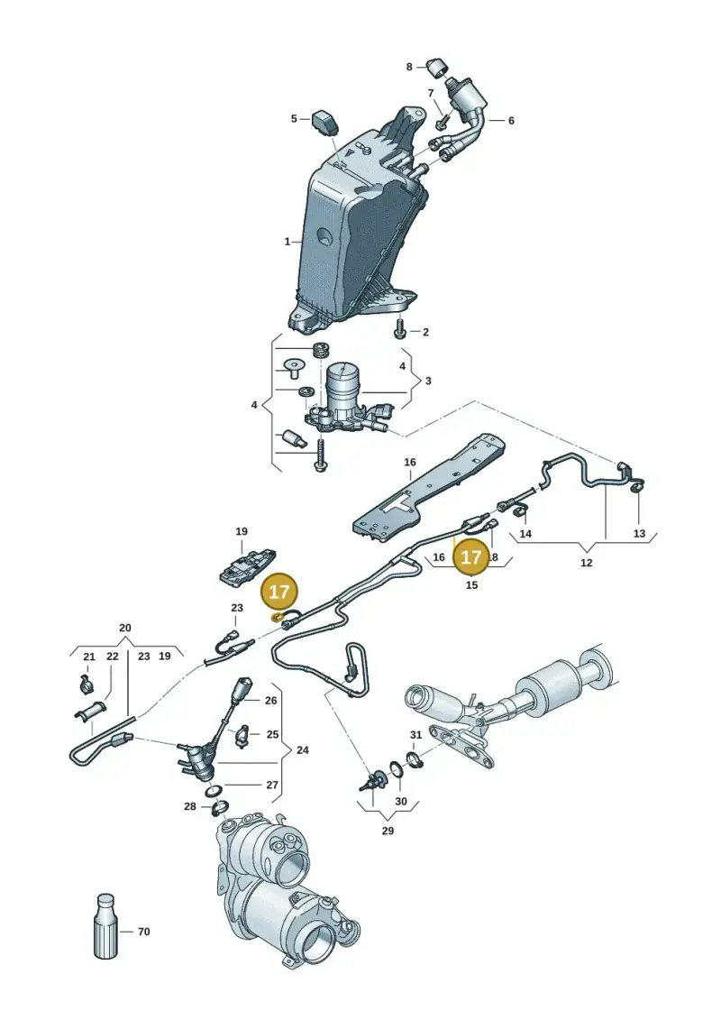3B0973722A — Volkswagen Caddy Maxi Kombi (2020-2024) diagram 2ka253100, position 17