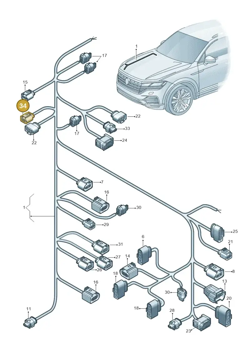 3B0973752A — Volkswagen Touareg (2017-2025) diagram 439971060, position 34