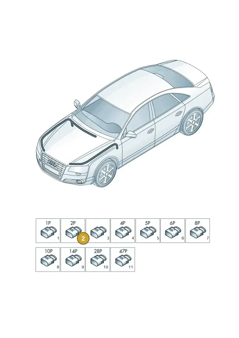 3B0973752A — Audi A8 (2013-2018) diagram 771971810, position 2