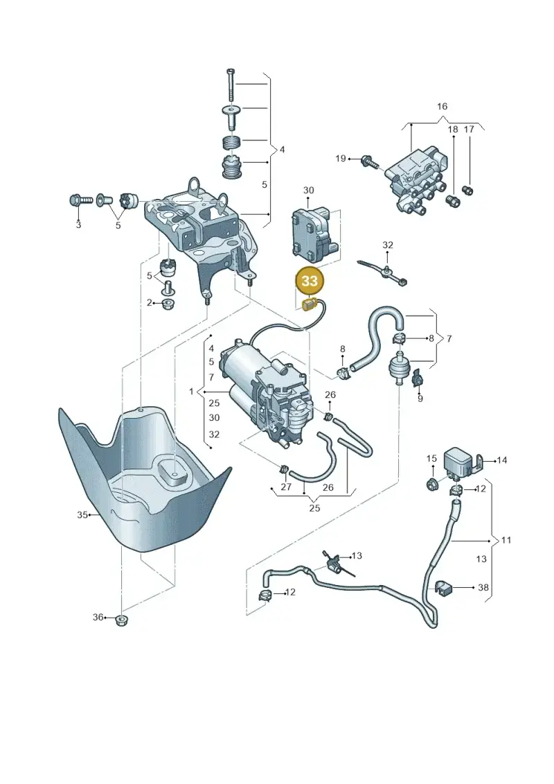 3B0973852A — Volkswagen Touareg (2017-2023) diagram 439616030, position 33