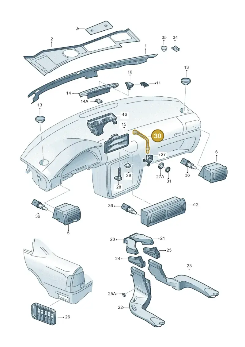 3B1816311 — Volkswagen PASSAT/4MOTION/W8 (2002-2005) diagram 404819310, position 30