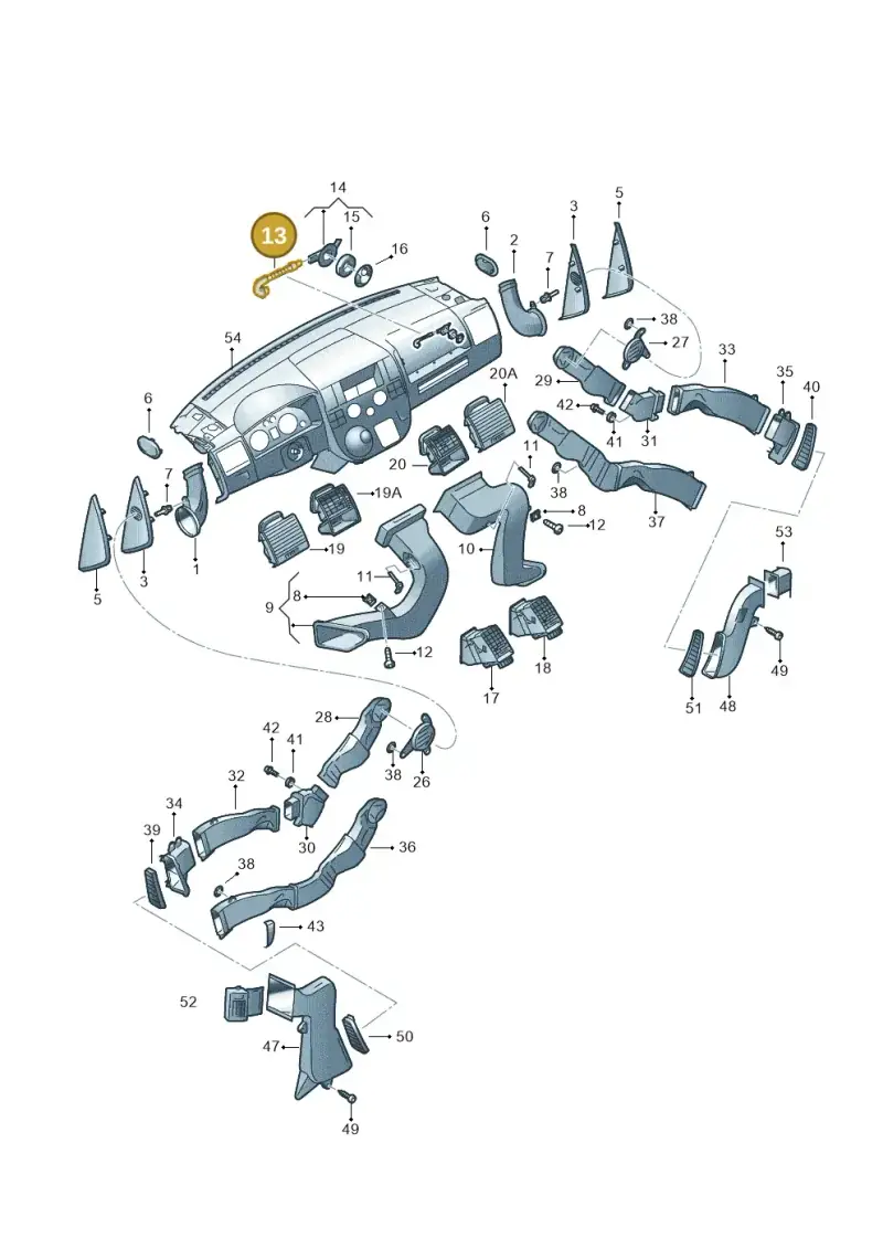 3B1816311 — Volkswagen Transp. caravelle (2008-2009) diagram 410819050, position 13