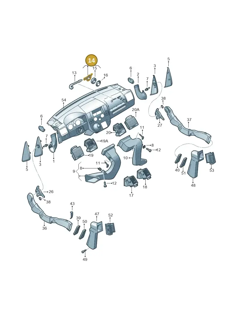 3B2820701 — Volkswagen Transp. caravelle (2011-2015) diagram 679819050, position 14