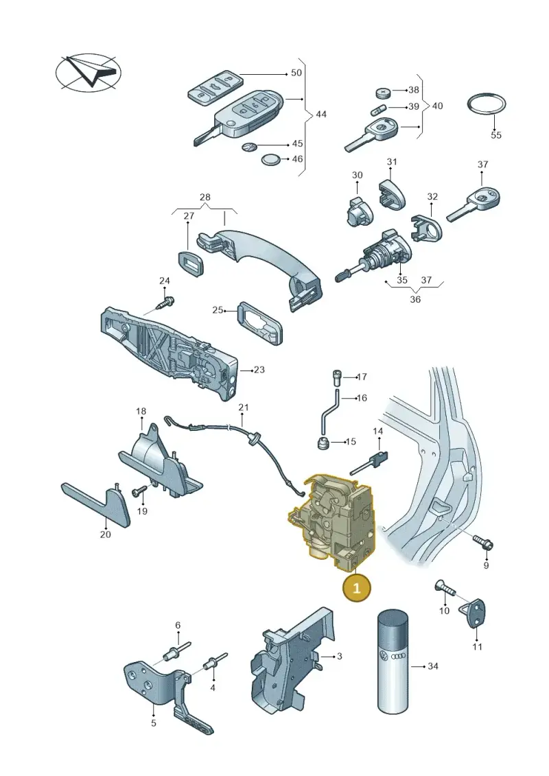 3B2837015AH — Volkswagen Transp. caravelle (2009-2011) diagram 679837000, position 1