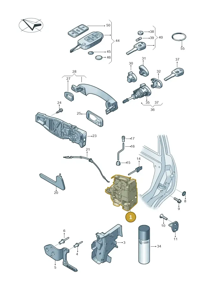 3B2837015AH — Volkswagen Caravelle (2015-2019) diagram 861837000, position 1