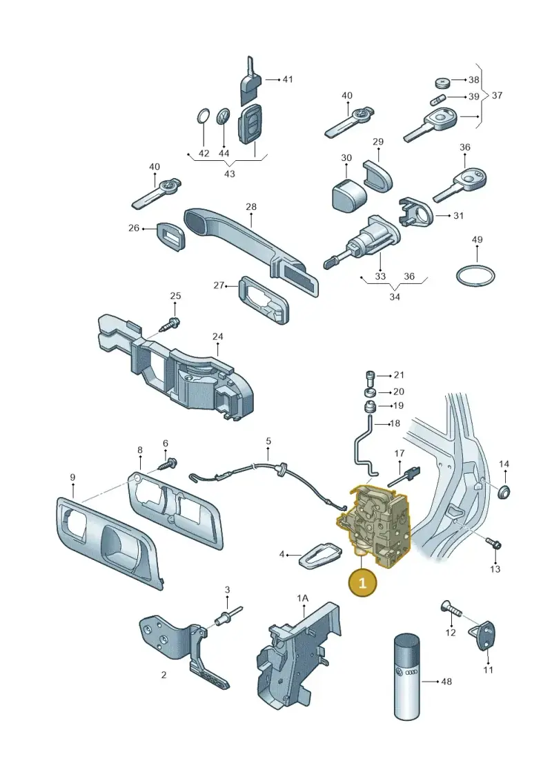 3B2837015BA — Volkswagen Polo (2008-2009) diagram 253837000, position 1