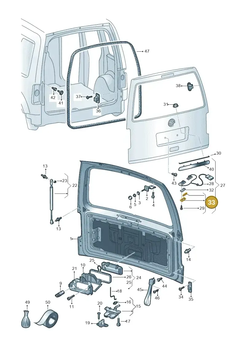 3B5998026A — Volkswagen Caddy Maxi Kombi (2010-2015) diagram 690827300, position 33