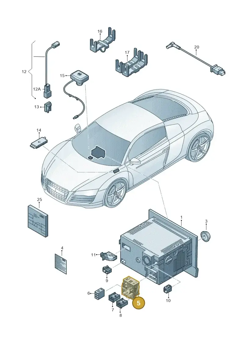 3B7035444 — Audi R8 qu. 5.2 (2012-2015) diagram 618035000, position 5