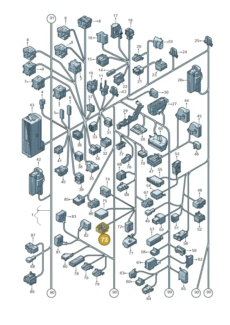 3B7035444 — Volkswagen Tiguan (2011-2018) diagram 634971810, position 73