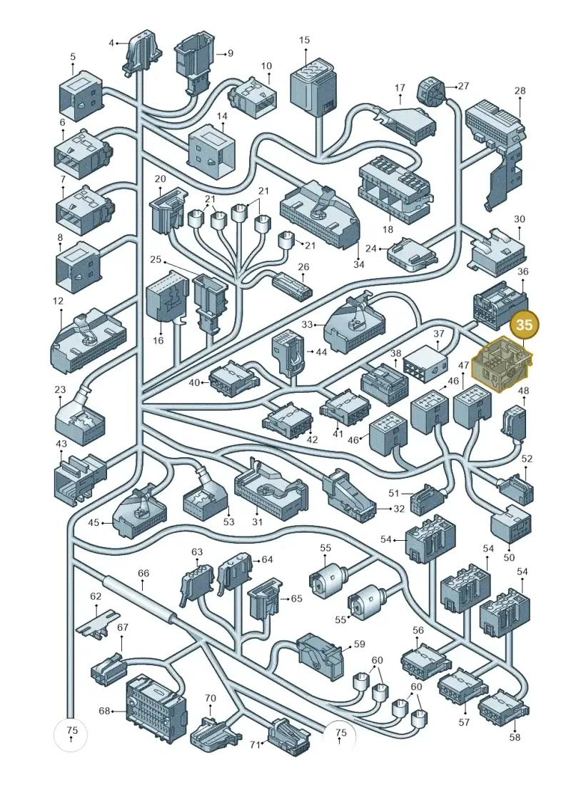 3B7035444 — Volkswagen Transp. caravelle (2011-2015) diagram 679971820, position 35