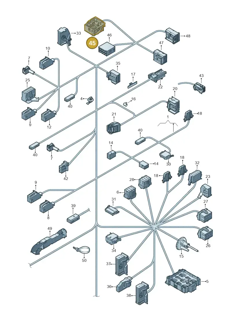 3B7035444 — Volkswagen Touareg (2012-2014) diagram 693971810, position 45