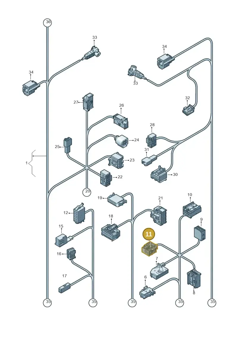 3B7035444A — Volkswagen Scirocco 2.0 (2014-2017) diagram 651971830, position 11