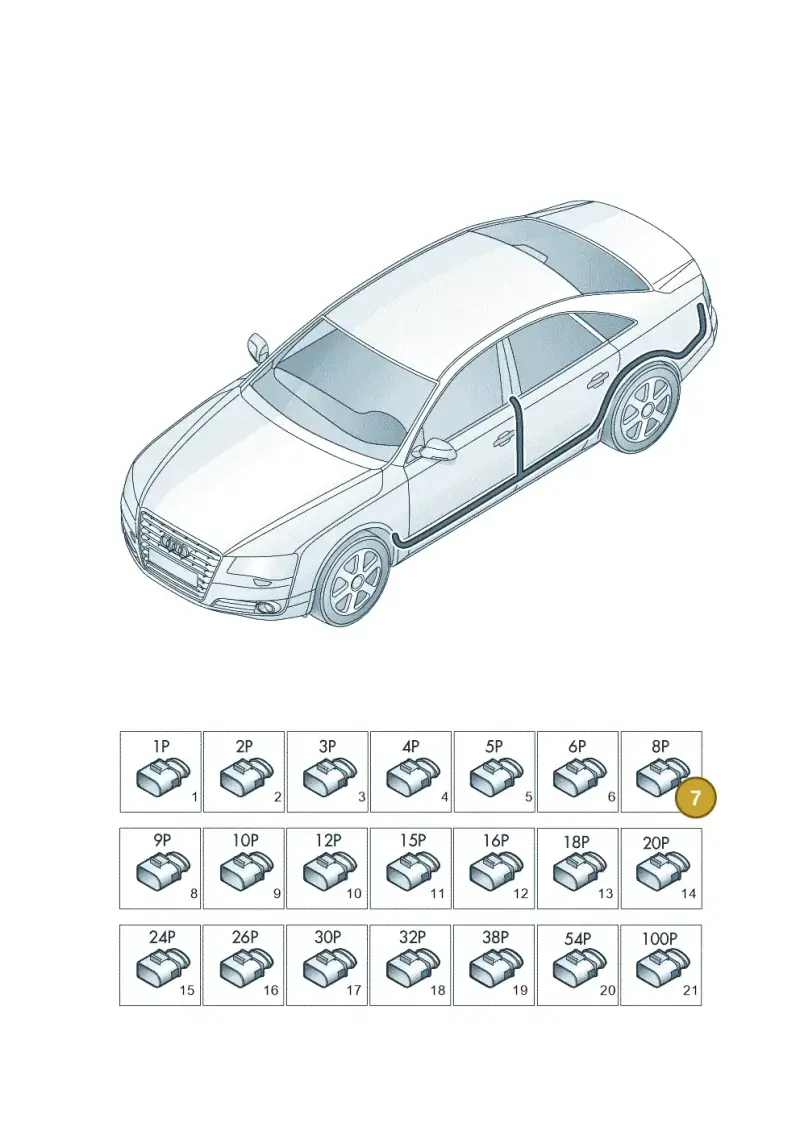 3B7035444A — Audi A8 (2013-2018) diagram 771971830, position 7