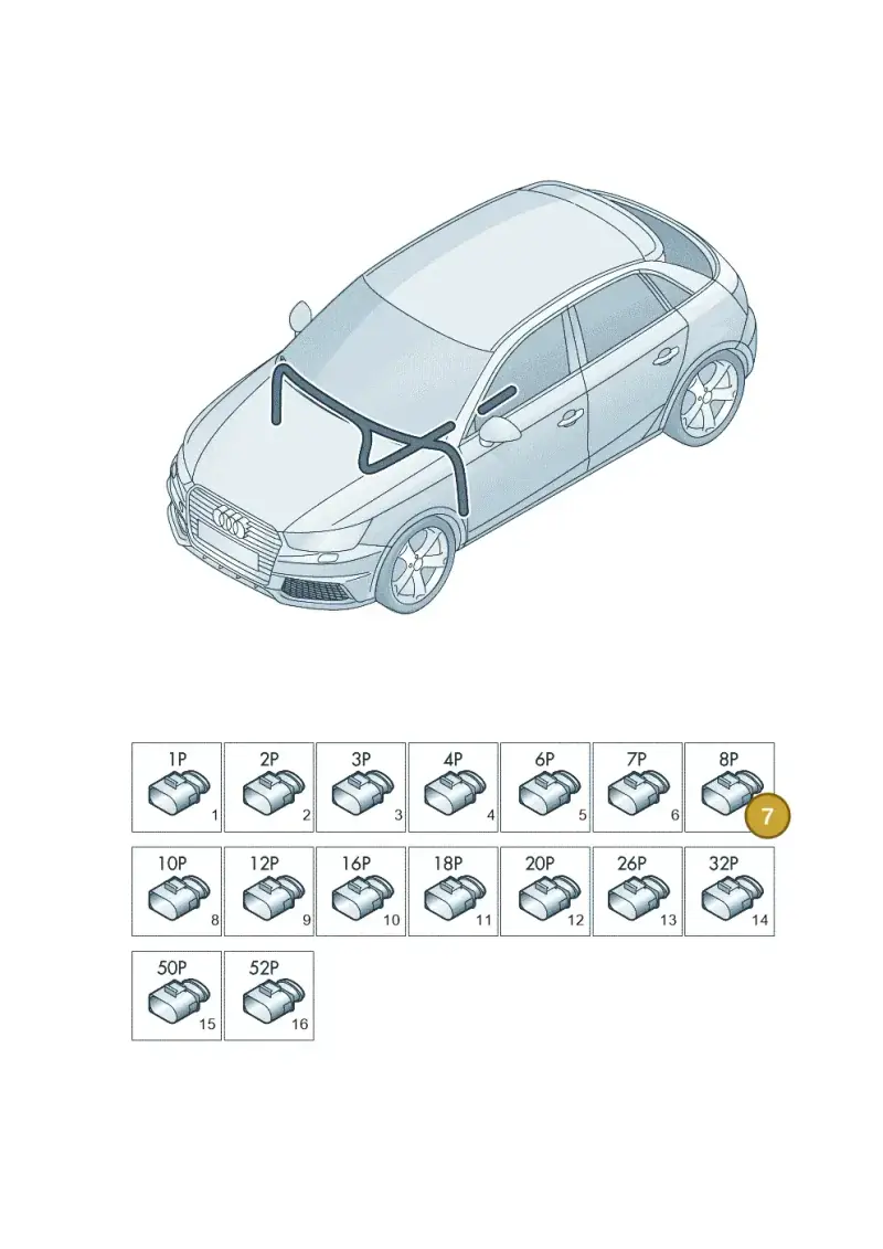 3B7035444A — Audi A1 Sportback (2014-2018) diagram 792971820, position 7
