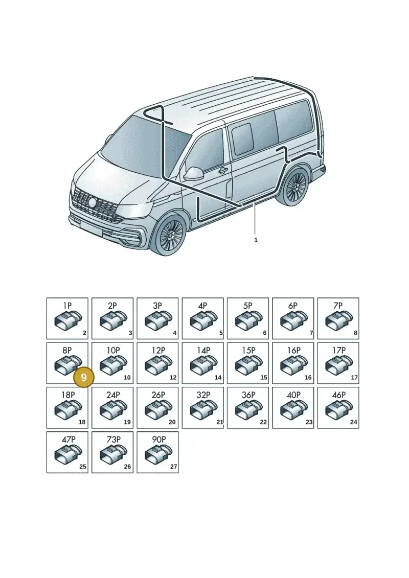 3B7035447 — Volkswagen Transport. multivan (2019-2024) diagram 7em971080, position 9