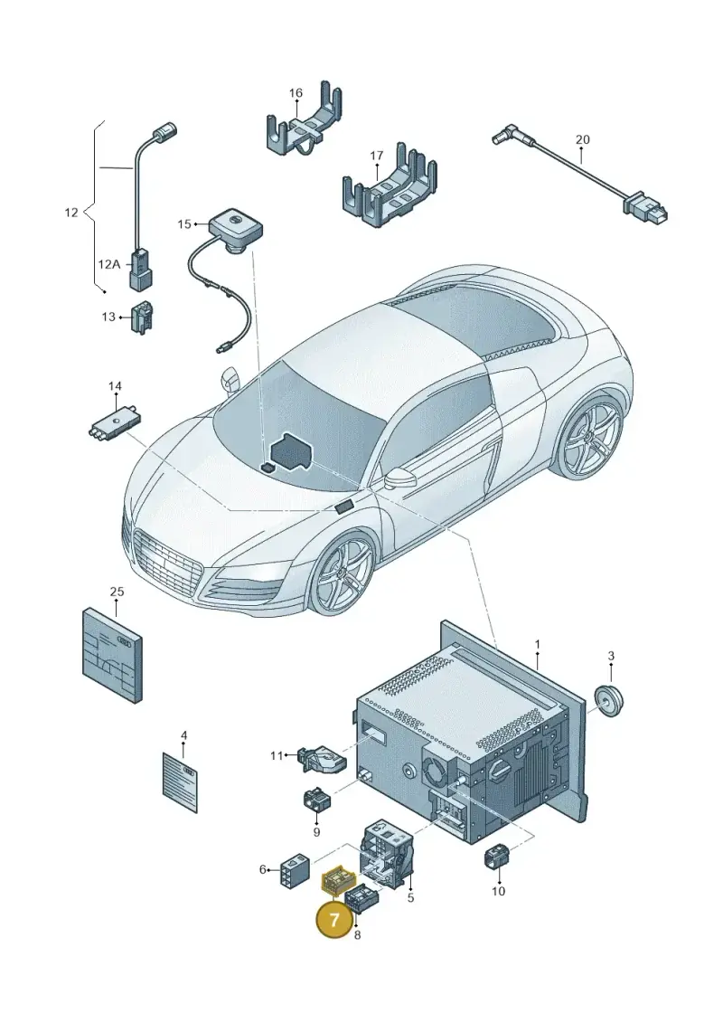 3B7035447A — Audi R8 qu. 5.2 (2012-2015) diagram 618035000, position 7