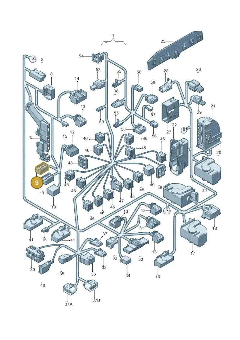3B7035447A — Volkswagen Jetta (2013-2014) diagram 775971830, position 9