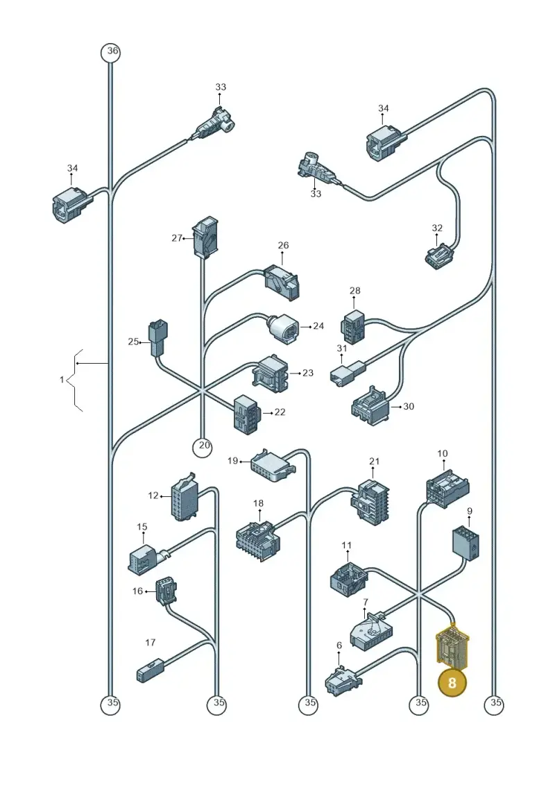 3B7035447A — Volkswagen Scirocco 2.0 (2014-2017) diagram 651971830, position 8