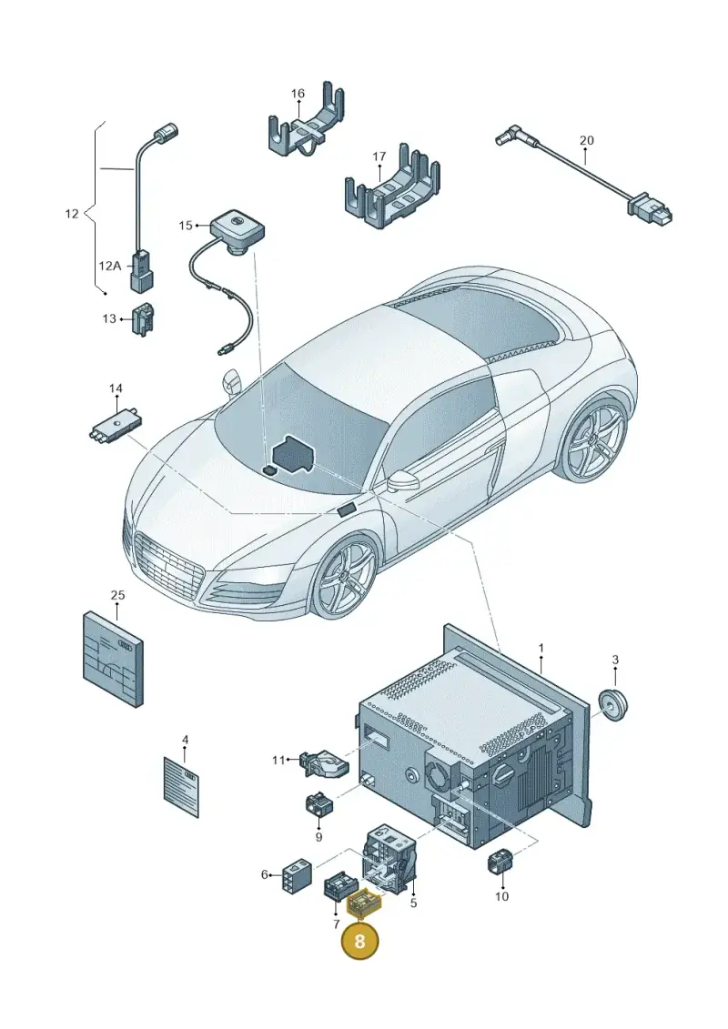 3B7035447B — Audi R8 qu. 5.2 (2012-2015) diagram 618035000, position 8