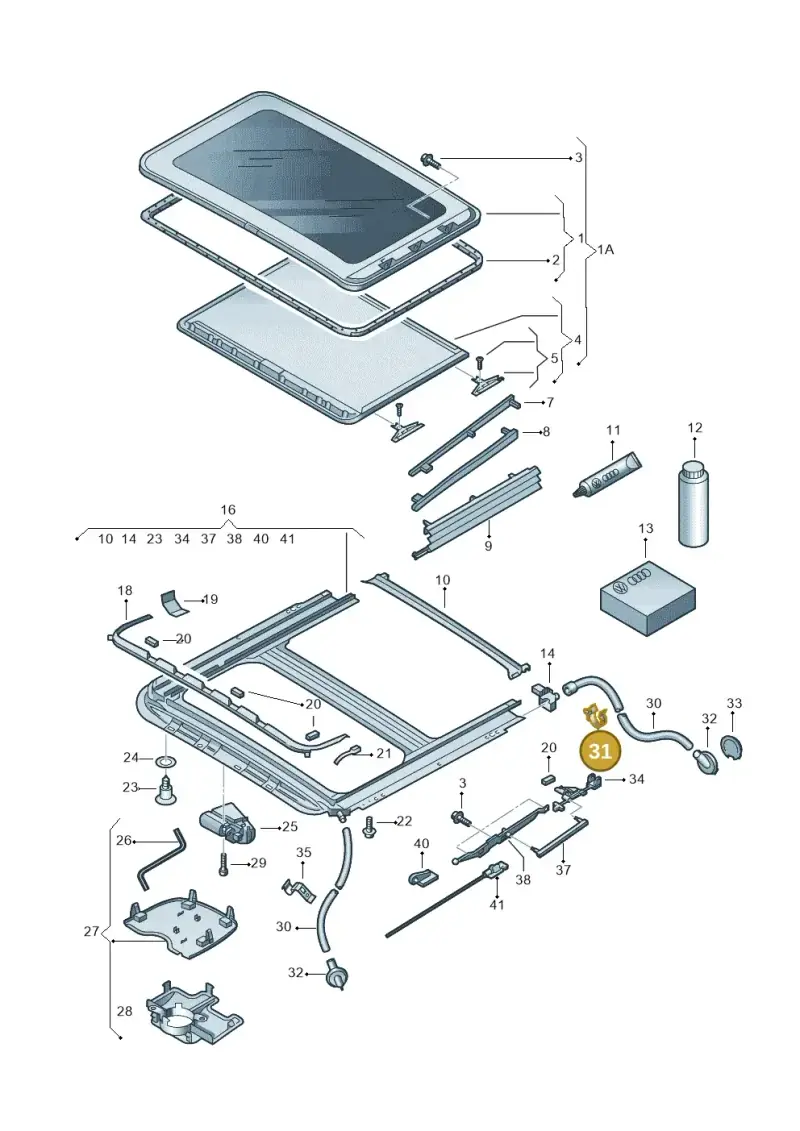 3B7877237 — Volkswagen PASSAT/4MOTION/W8 (2002-2005) diagram 203877000, position 31