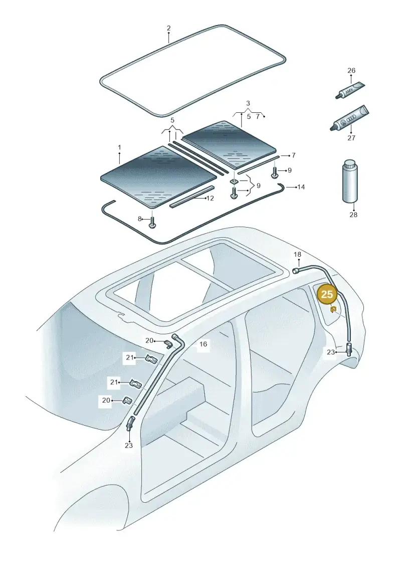 3B7877237 — Volkswagen Tiguan 4Motion (2011-2018) diagram 634877000, position 25