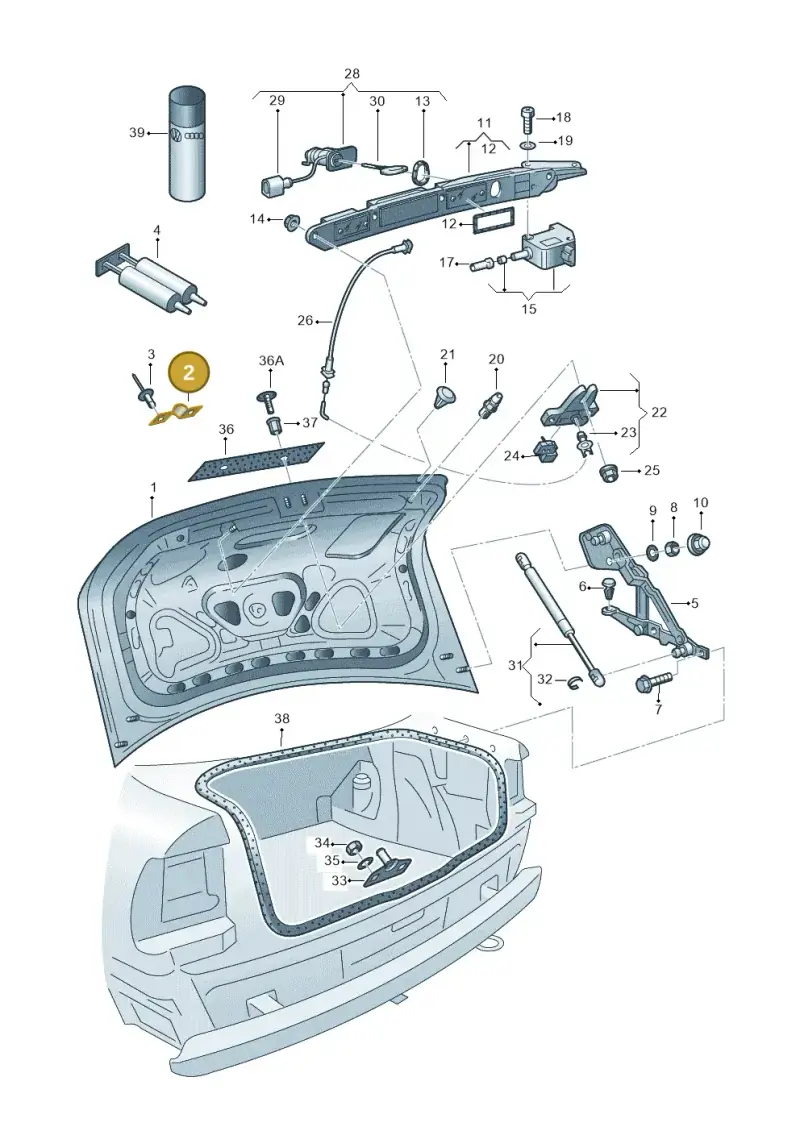 3BE813297 — Volkswagen PASSAT/4MOTION/W8 (2002-2005) diagram 226827100, position 2