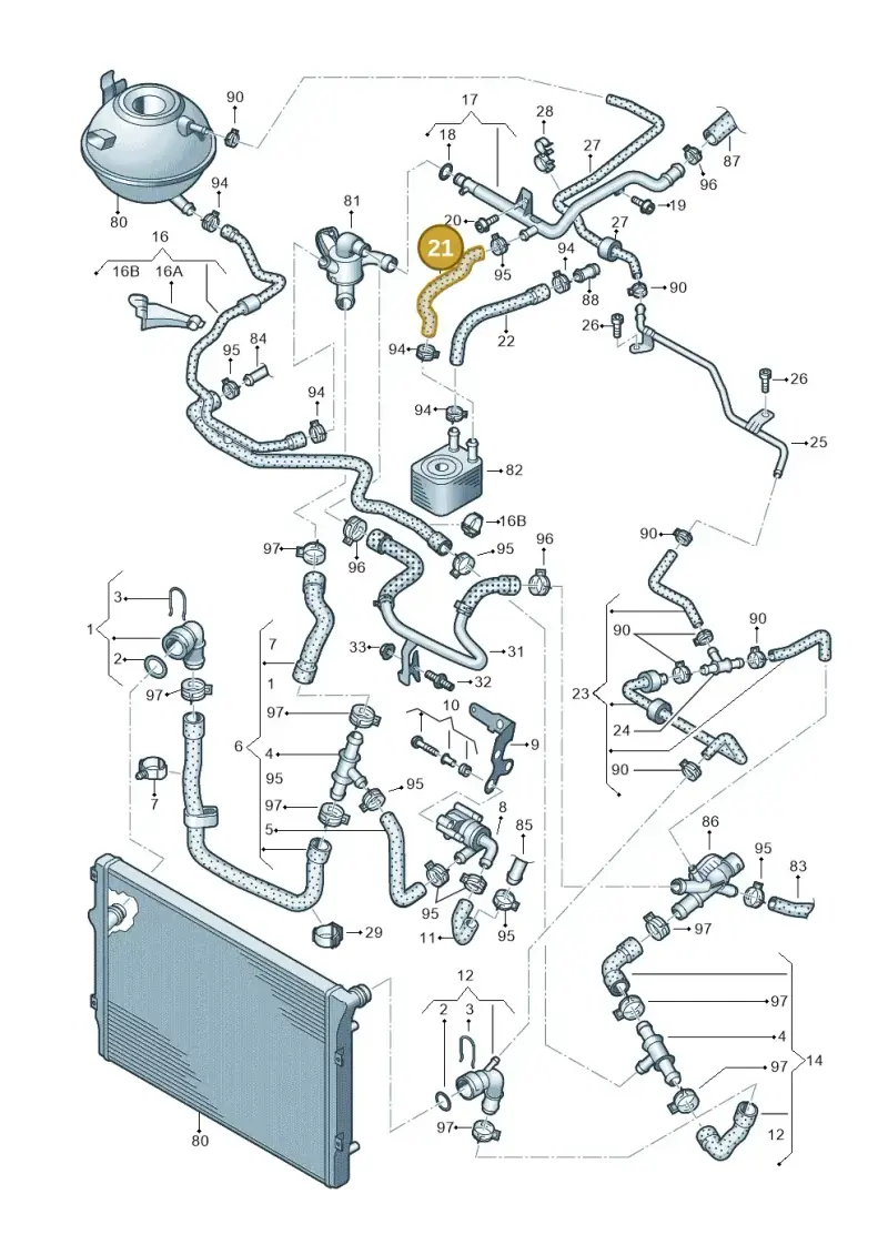 3C0121058AR — Volkswagen TIGUAN                 08> (2007-) diagram 634121620, position 21