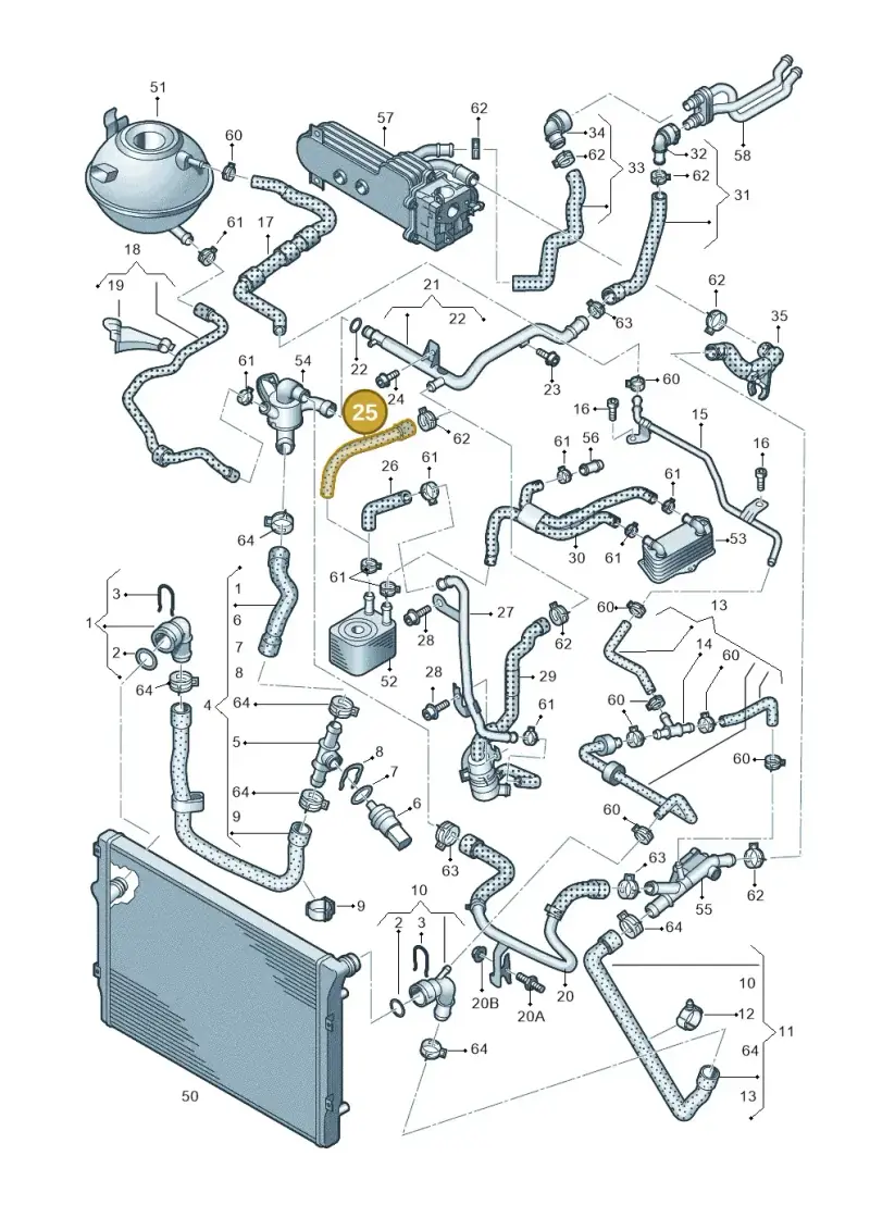 3C0121058AR — Volkswagen New beetle (2011-2016) diagram 646121340, position 25
