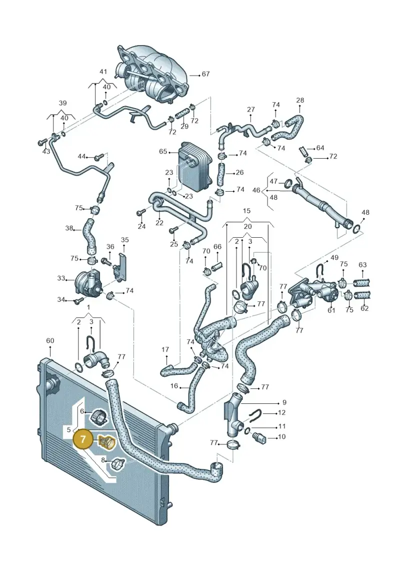 3C0121093 — Volkswagen Sharan Blue Motion (2010-2015) diagram 689121200, position 7