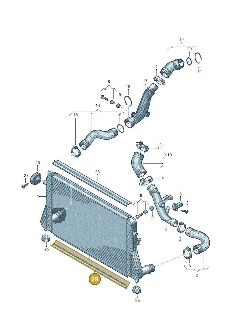 3C0121345AH — Volkswagen Passat CC (2011-2016) diagram 702145870, position 29