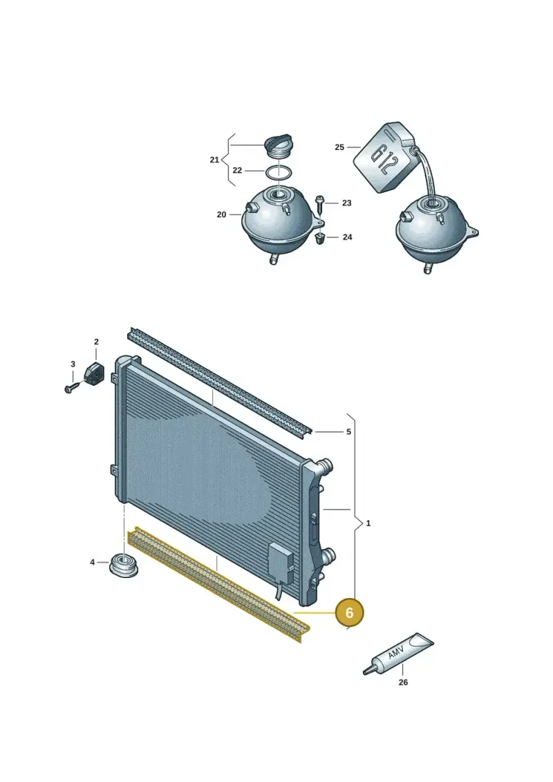 3C0121345L — Volkswagen Passat estate (2008-2011) diagram 625121810, position 6