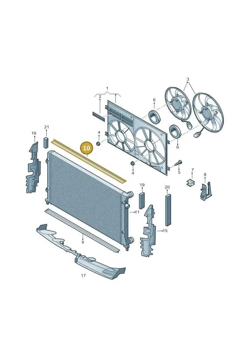 3C0121345L — Volkswagen Passat saloon (2010-2015) diagram 702121950, position 10