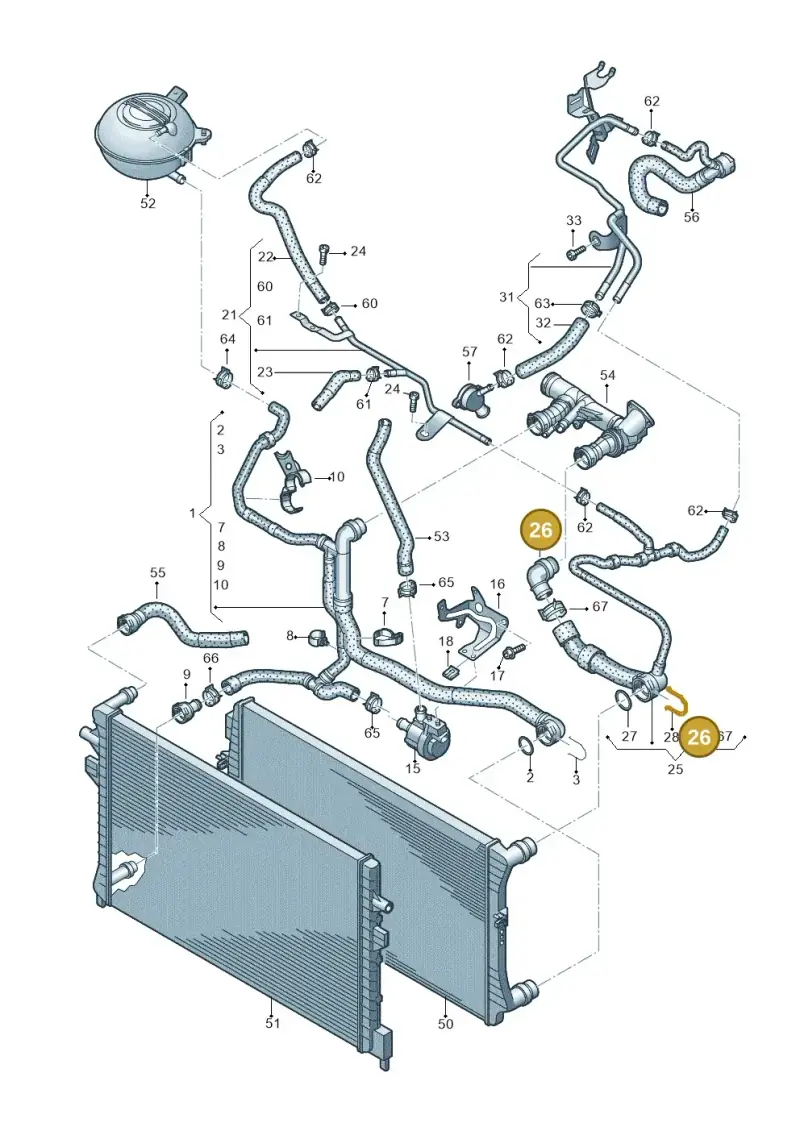 3C0122291 — Volkswagen Caddy Maxi Kombi (2020-2024) diagram 745121580, position 26