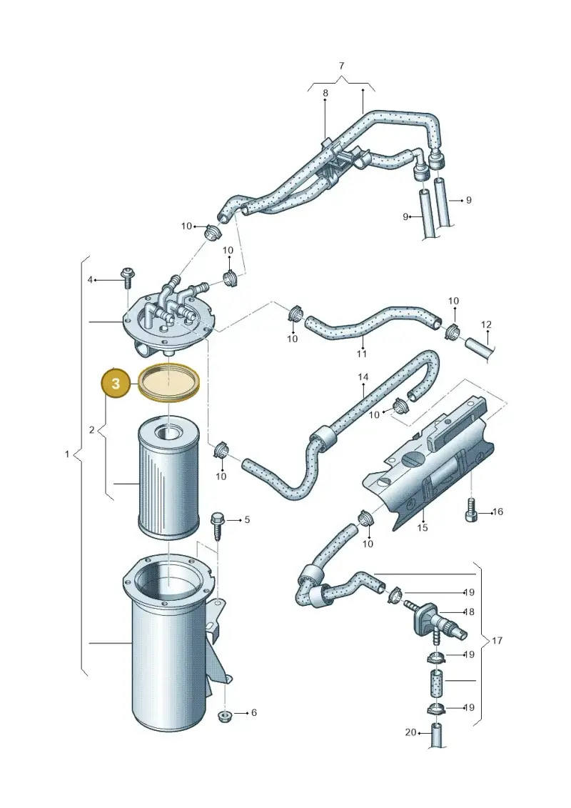 3C0127113 — Volkswagen Caddy kombi (2015-2020) diagram 694127200, position 3