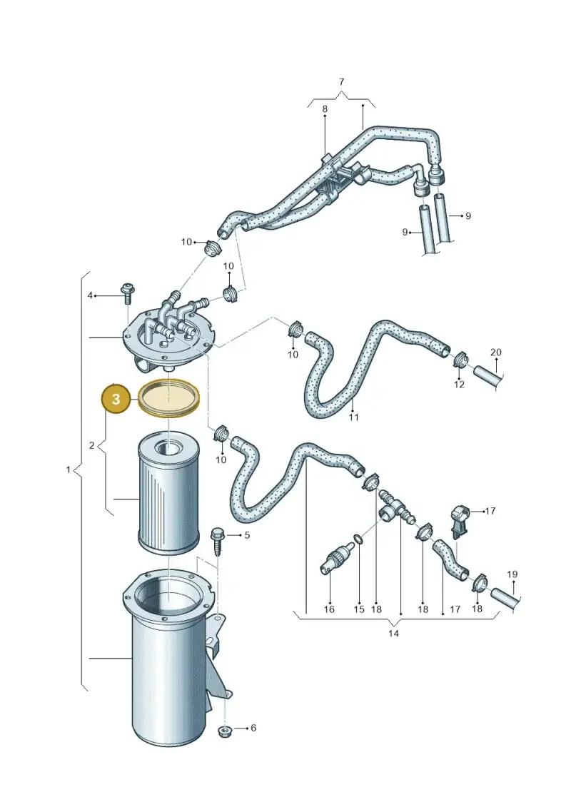 3C0127113 — Volkswagen Caddy kombi (2015-2020) diagram 694127100, position 3