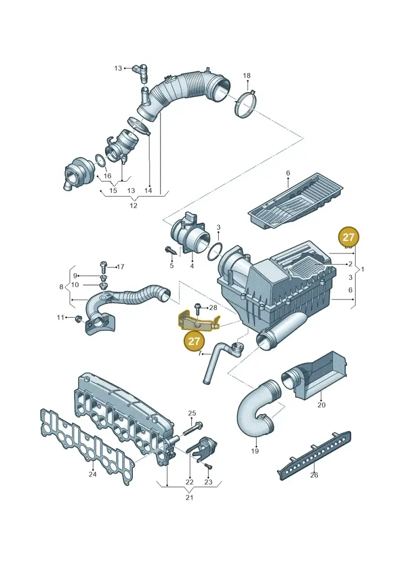 3C0129594E — Volkswagen Passat estate (2008-2011) diagram 656129400, position 27