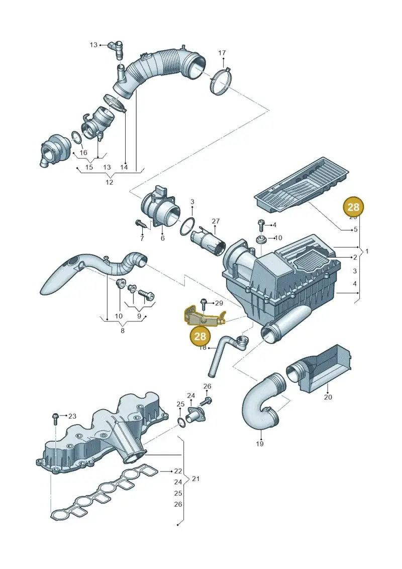 3C0129594E — Volkswagen New beetle (2011-2016) diagram 737129410, position 28