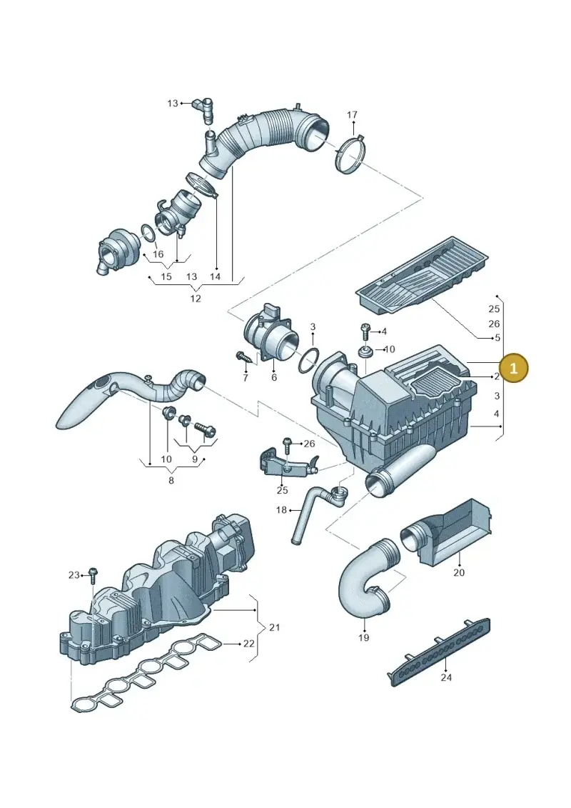 3C0129607AS — Volkswagen Passat estate (2008-2011) diagram 656129250, position 1