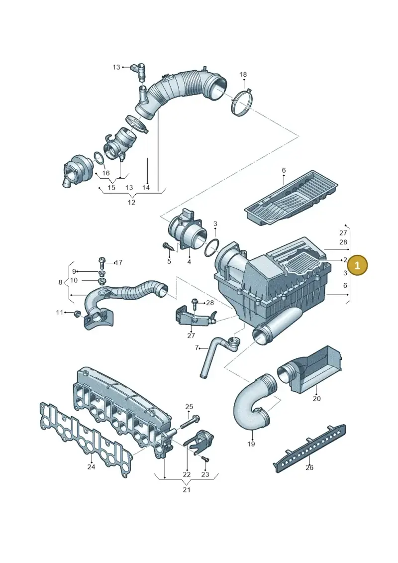 3C0129607AS — Volkswagen Passat estate (2008-2011) diagram 656129400, position 1