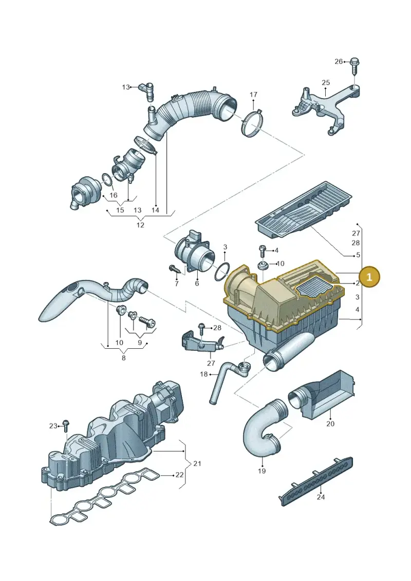 3C0129607AS — Volkswagen Passat saloon (2010-2015) diagram 702129700, position 1