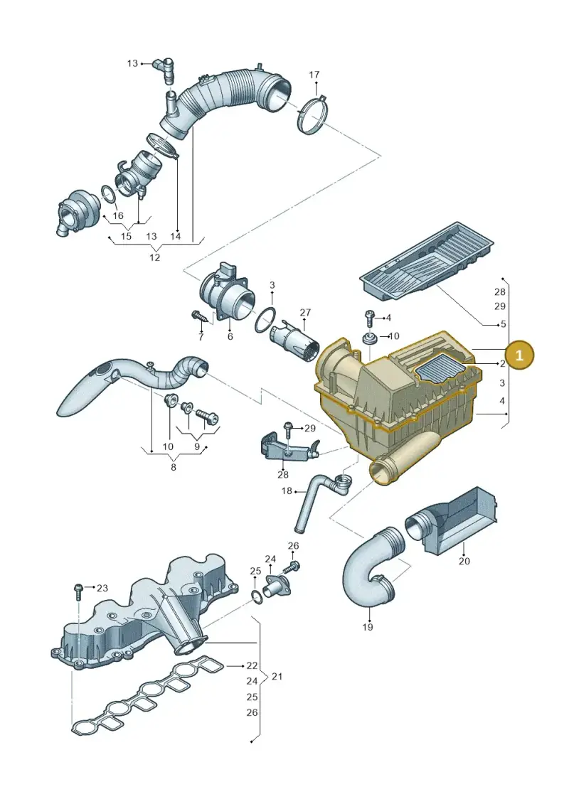 3C0129607AS — Volkswagen New beetle (2011-2016) diagram 737129410, position 1