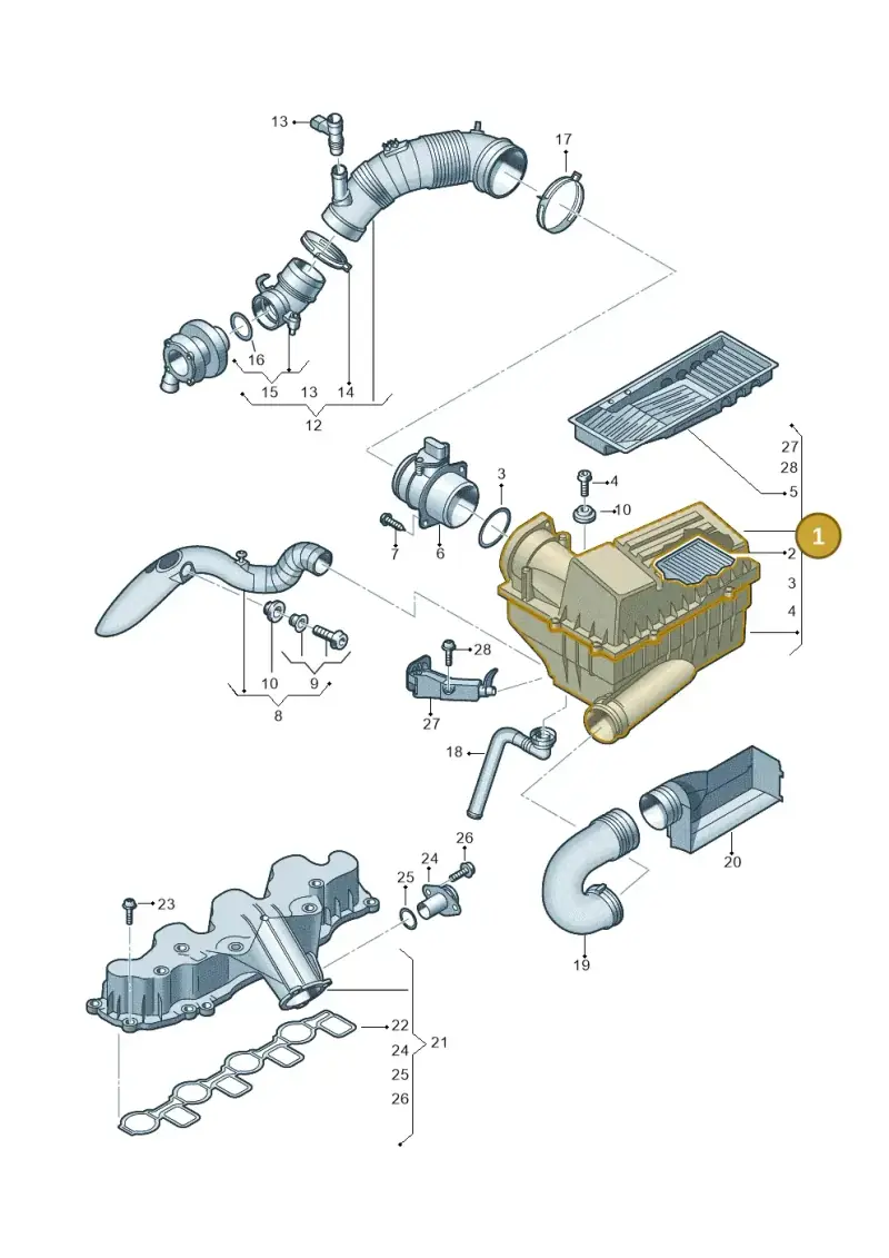3C0129607AS — Volkswagen Caddy kombi (2015-2020) diagram 737129400, position 1
