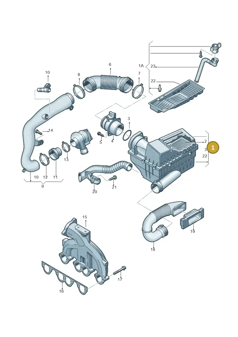 3C0129607BA — Volkswagen TOURAN (2003-2005) diagram 409129300, position 1