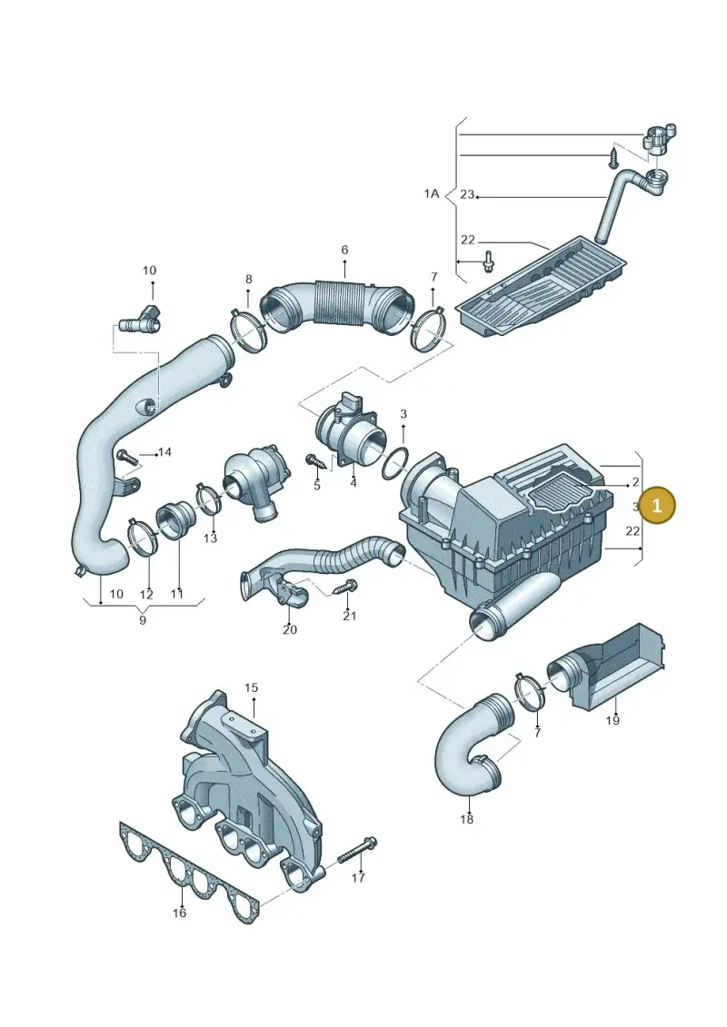 3C0129607BA — Volkswagen JETTA                  06> (2005-) diagram 420129300, position 1