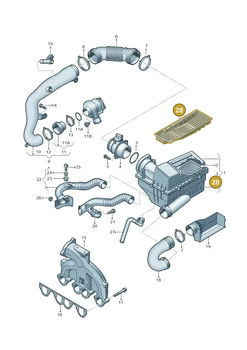 3C0129668A — Volkswagen Jetta Vagon            08> (2008-) diagram 460129300, position 28