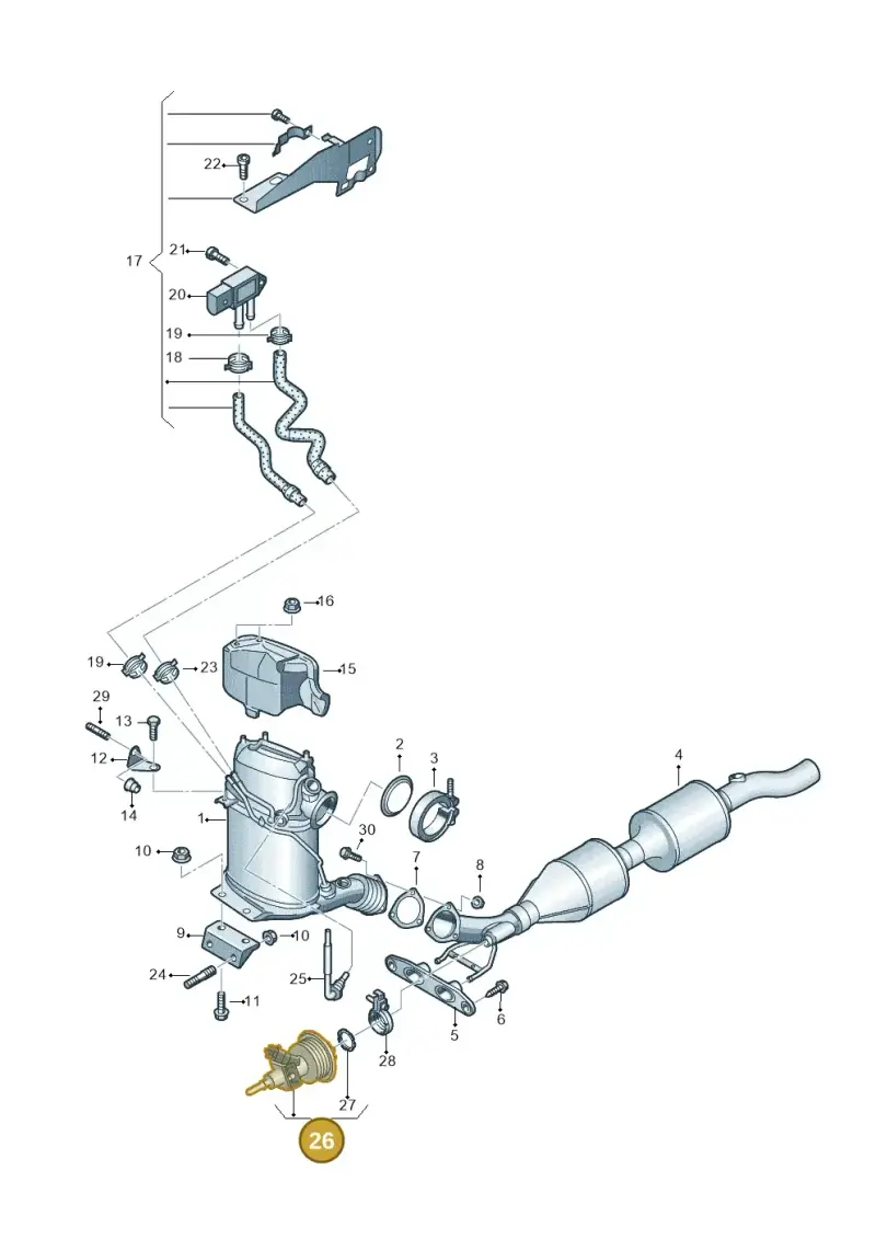 3C0131113C — Volkswagen Passat CC (2011-2016) diagram 656253590, position 26