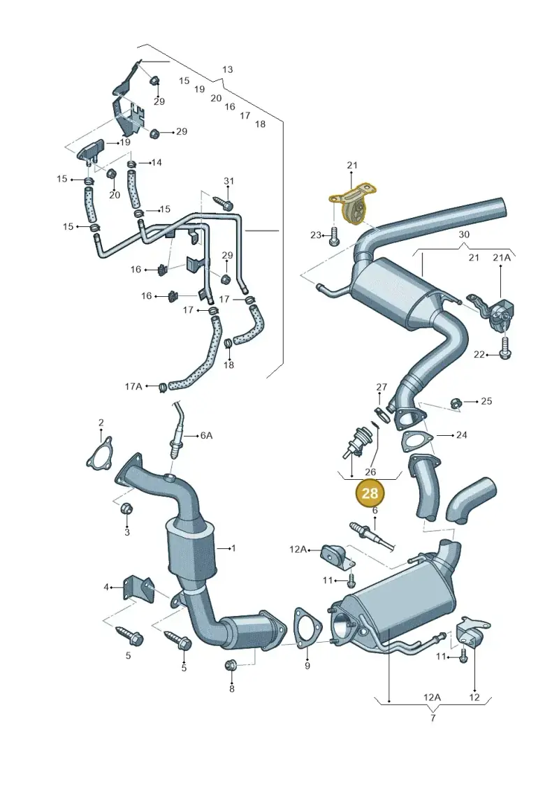 3C0131113C — Volkswagen Touareg (2012-2014) diagram 693253600, position 28