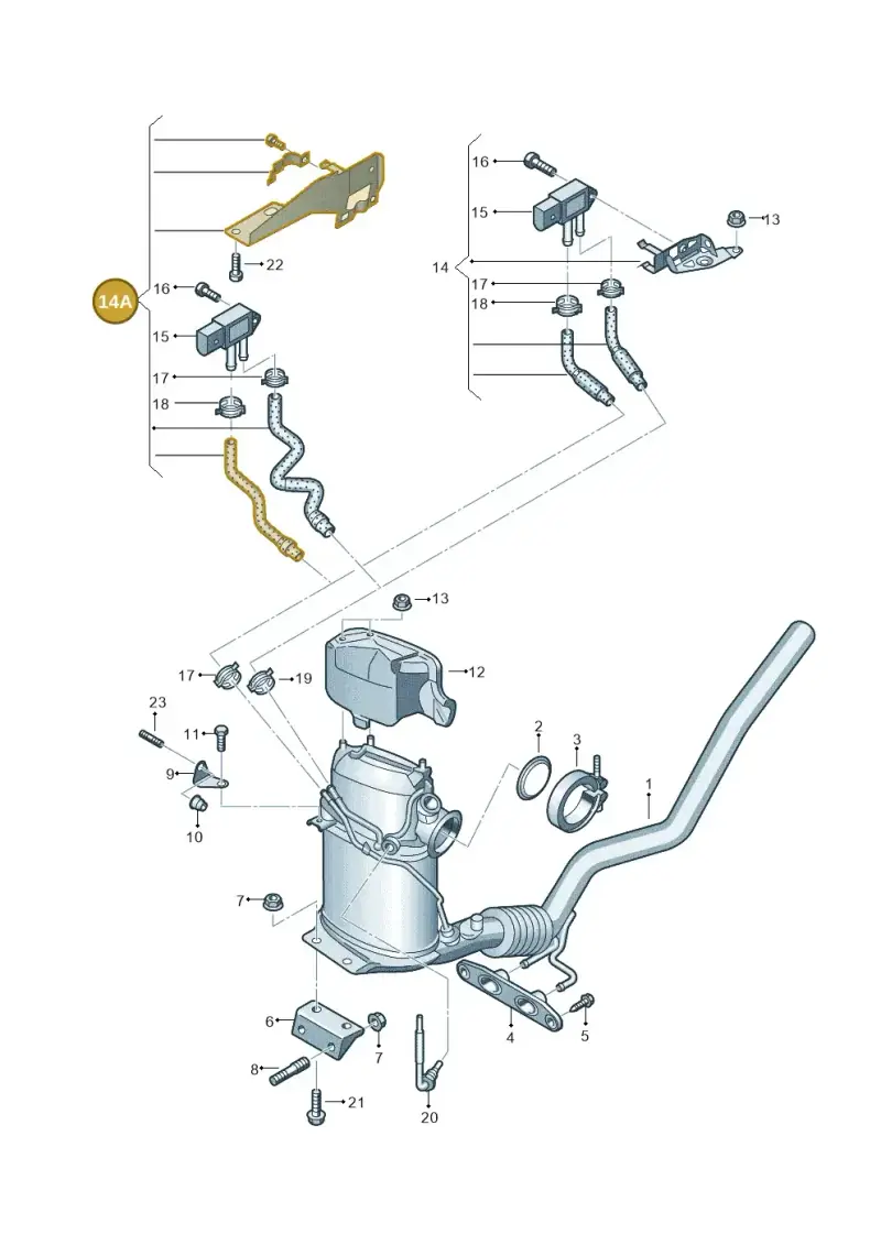 3C0131552R — Volkswagen Passat CC (2008-2012) diagram 627253580, position 14A